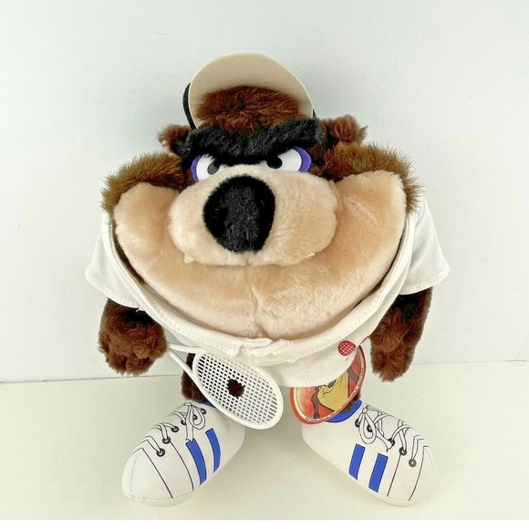 Vintage Tasmanian Devil plush vintage 1988 Playing tennis - Picture 1 of 10